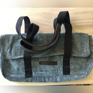 Diesel Spare Parts Cotton Striped Denim Blue/Black Corduroy Handbag/Purse